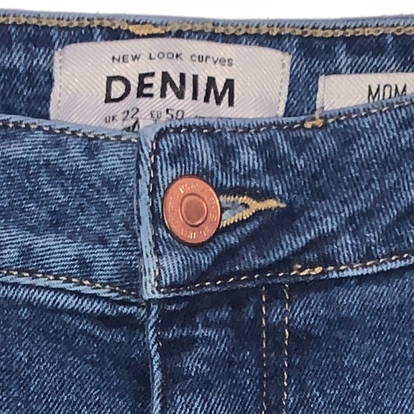 Blue High Rise Denim Jeans No Rips - Picture 4 of 5